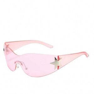 Pink y2k Star-Embellished Sunglasses
